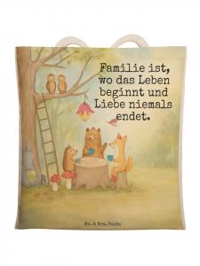 Mr. & Mrs. Panda Сумка для покупок с изображением лесных животных и сценами пикника, с надписью, белого цвета