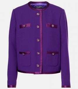 Джакет из шерстяного крепа с атласной отделкой Dolce&Gabbana, Viola