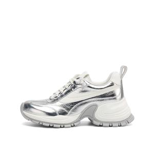 Rosa Bianca Женские легкие низкие кроссовки на платформе для увеличения роста серебристые с овчинной стелькой, цвет Silver (Sheepskin Insole)