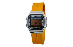 CASIO Кварцевые часы Retrofit Series с силиконовым ремешком, мужские часы с черным циферблатом