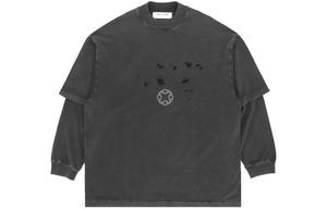 Футболка с принтом логотипа и рваными деталями 1017 ALYX 9SM, постиранная черная