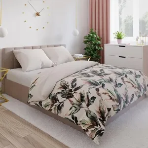 Постельное белье, хлопковый сатин, высшего качества 160х200 Саманта Бежевый, пальмовые листья MARKIZETA HOME