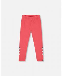 Хлопковые леггинсы для девочек, красные с яблоками - для малышек/детей Deux par Deux, Red
