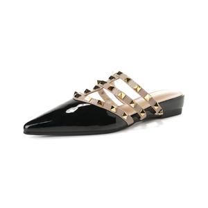 QITUMAUL Женские противоскользящие тапочки с закрытым носком и износостойкой резиновой подошвой черные [высота каблука 3 см], цвет Black[Heel Height 3cm]