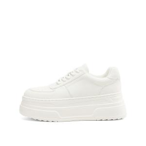 Rosa Bianca Легкие низкие скейтерские кроссовки для женщин с эффектом увеличения роста белые на овчинной стельке, цвет White Sheepskin Insole