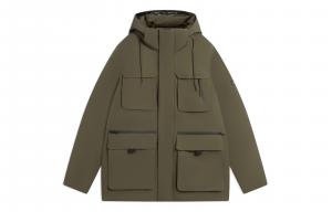 Тренировочная серия пуховик зимний мужской LINING, темно-зеленый