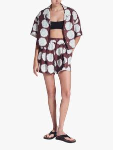 Шорты из шёлка Zurich с принтом "подсолнух" ASCENO, Brown/White