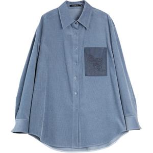 Рубашка женская Lapel Moderate ELLE, серый синий