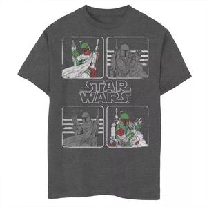 Футболка с рисунком «Четыре квадратные позы» для мальчиков 8–20 лет «Звездные войны Боба Фетт» Star Wars