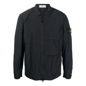 Куртка garment dyed naslan light overshirt 'black' Stone Island, черный