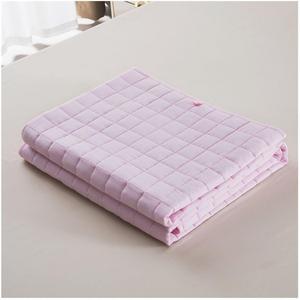 Утяжеленное одеяло из хлопка для взрослых 152х203 см, 4,5 кг, с премиальными стеклянными бусинами, равномерное распределение веса для любого сезона, для односпальной или двуспальной кровати, многоцветное, светло-розовое