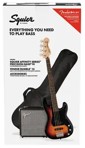 Электрогитара Squier Affinity Pbass PJ с набором бас-гитар, гриф из лауреля, трехцветный солнечный взрыв