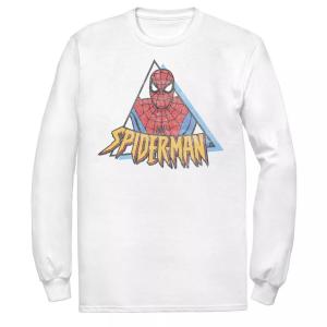 Мужская футболка с треугольным портретом в стиле ретро и изображением Человека-паука Marvel