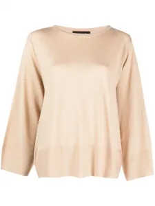 Джемпер оверсайз с вырезом-лодочкой Fabiana Filippi, нейтральный