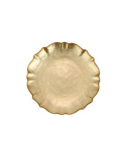 Барочная стеклянная коктейльная тарелка диаметром 6 дюймов VIETRI, золото