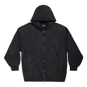 Куртка paris zip-up hoodie small fit 'black faded' Balenciaga, черный
