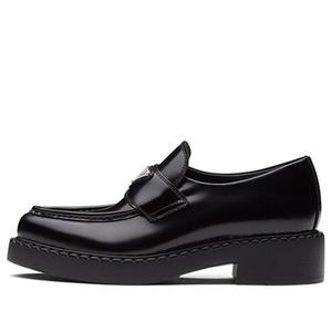 Кроссовки brushed leather pointy monolith loafers 'black' Prada, черный