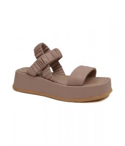 Сандалии женские Pollini на платформе, коричневый