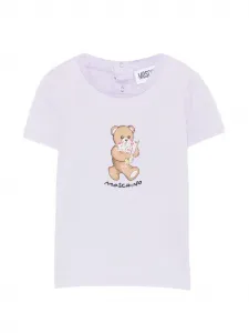 Футболка с изображением мишки Moschino Kids, фиолетовый