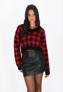 Джемпер myMo ROCKS Jumper, Black Dark Red/Light Red