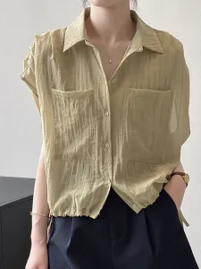 Прозрачные рубашки, блузки, топы Doux Belle, цвет Beige