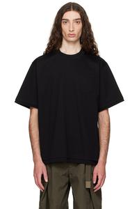 Хлопковая футболка из джерси Sacai, черный