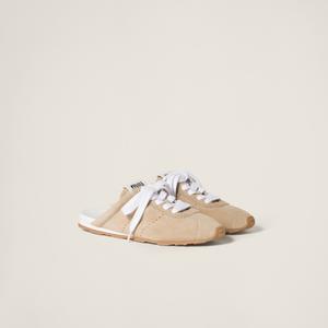 Замшевые мюли Plume MIU MIU, бежевый
