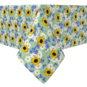 Квадратная скатерть, 100% хлопок, 60x60 дюймов, сельский цветочный узор