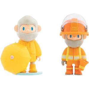 Набор из 12 елочных украшений «Фермер Боб» из коллекции Color Collection в загадочных коробках Finding Unicorn, confirmation model - желтый - raincoat boy + оранжевый - firefighter (unpacking and unpacking)