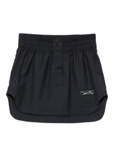 Юбка мини с нашивкой-логотипом Erika Cavallini, синий