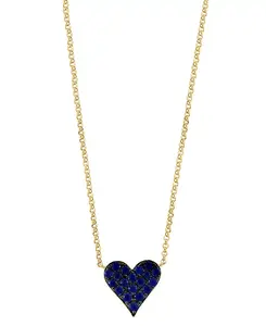 Ожерелье с подвеской Effy в форме сердца с рубиновым паве, 18 дюймов (3/8 карата) из 14-каратного розового золота (также доступно с сапфиром) Effy Collection, sapphire