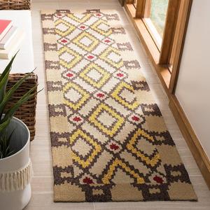 Ковер-дорожка safavieh four seasons collection beige / yellow frs455e ручной работы, 69 x 244 см