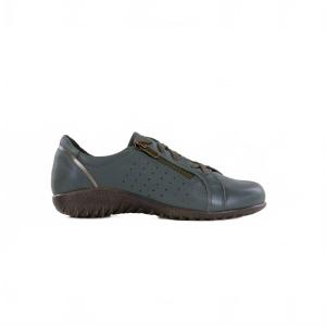 Женские кроссовки Moko на шнуровке из зеленой кожи цвета олова Naot, Green Leather Pewter