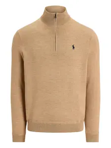 Свитер с воротником-стойкой и застежкой-молнией на половину длины RLX Ralph Lauren, нейтральный