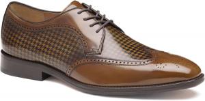 Туфли Johnston Murphy Sullivan Wingtip Oxford на шнуровке Johnston & Murphy, Mahogany Brush-off Houndstooth Calfskin