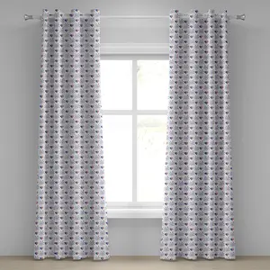 Шторы на люверсах ABAKUHAUS к 4 июля, дизайн "Ракеты и сердца", празднование Свободы, флаг США, декоративные двухпанельные шторы, 280 см x 175 см, цвет: королевский синий, красный