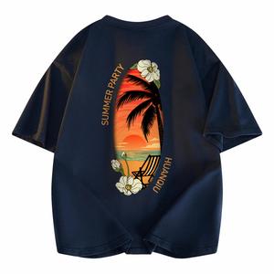 Футболка Unisex Crew Neck Moderate Heavyweight HUANQIU, темно-синий