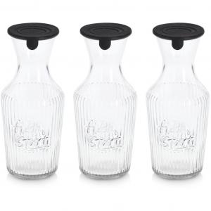 Карафе Стеклянная карафа с силиконовой крышкой с рифленым узором, 1,2 л Zeller Present, прозрачный/черный