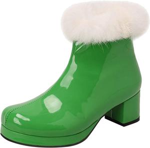 No Brand Женские ботильоны, осенне-зимняя мода, простые, из прочной шерсти, удобные, с круглым носком, квадратным каблуком, с боковой застежкой-молнией, зимние сапоги для женщин до 40 лет (розовые, размер 39)