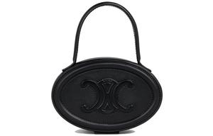 CELINE Косметичка Cuir Triomphe из гладкой телячьей кожи круглая сумка-торт женская black