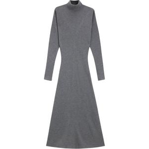 Платье миди с воротником-водолазкой от Boss HUGO BOSS, светло-серый