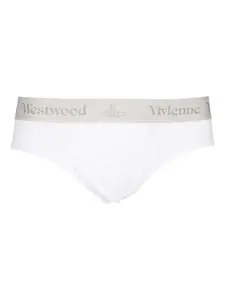 Трусы из хлопковой смеси с логотипом на ленте (упаковка из трех шт.) Vivienne Westwood, серый
