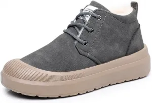 Зимние сапоги для мужчин, снежные ботинки, утепленные зимние ботинки с толстой подкладкой, подошва с противоскользящим покрытием, повседневные удобные ботинки для холодной погоды, прогулок и ежедневного ношения Qacksv, серый