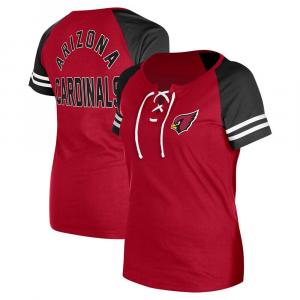 Женская футболка New Era Cardinal Arizona Cardinals на шнуровке реглан, цвет Acr Red
