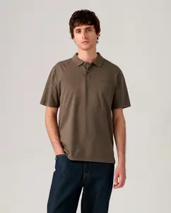 Мужская футболка-поло с коротким рукавом расслабленного кроя Levi'S, коричневый