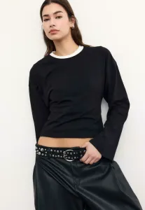 Топ с длинными рукавами и рукавами-кимоно Stradivarius, Black