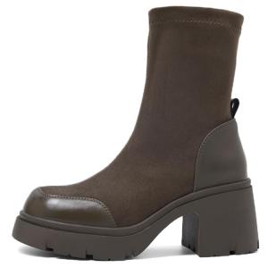 COMELY Женские черно-хаки замшевые угги на шнуровке с меховой подкладкой, цвет Black (Fleece-Lined)