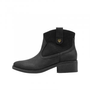 Женские ботинки Skechers Martin комбинированные из кожи и ткани, черный