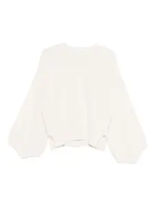 Свитер с рукавами-буфами 3311, белый