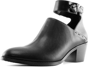 Ботильоны JITUUE для женщин, ботинки Челси с вырезом, застежкой-пряжкой, заостренным носком, массивным каблуком, на молнии, с обувью средней высоты, Black